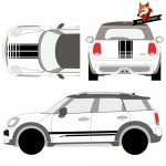 Racing Stripe Body Kit Decal Car Stickers Car Hood Trunk Rear Side Skirt for Mini Cooper Countryman R60 2013-2016